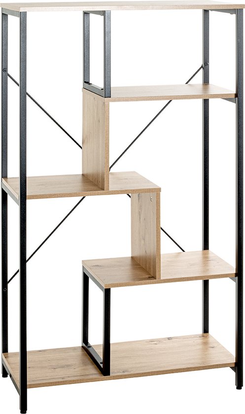 Wandkast | Boekenrek | 4 planken | Staal | Industrieel |132x74x35cm