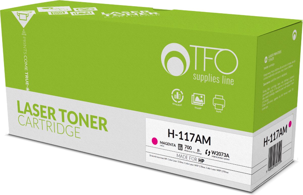 HP Tonercartridge H-117AM – Capaciteit voor 700 Pagina’s - Vervangt HP W2073A - Geschikt voor HP Color Laser 150nw / Color Laser MFP 178nw / Color Laser MFP 179fnw