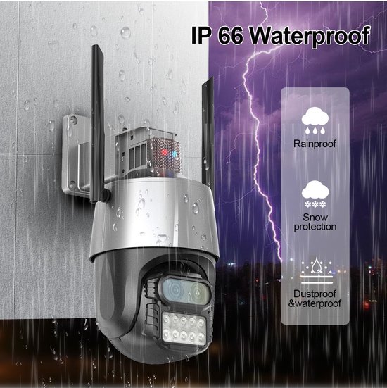 DrPhone WiView SmartCam - Smart Wifi Camera - Indoor En Outdoor Camera - Tweeweg Audio - Micro-SD Kaart Opslag - Infrarood - Zilver/Zwart van DrPhone — afbeelding 2