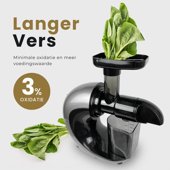 KitchenMasters Slowjuicer - Juicer voor groenten en fruit - 700ml - Zwart van KitchenMasters — afbeelding 4