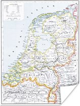 Carte des Nederland 90x120 cm