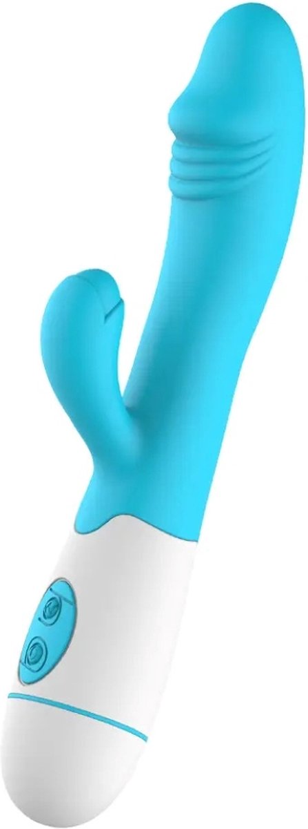 Tarzan Rabbit Vibrator - met 30 standen. Vibrators voor Vrouwen - Discreet & Stil – G-spot & Clitoris Stimulator - Dildo - Erotiek Seksspeeltjes-Toys Blauw