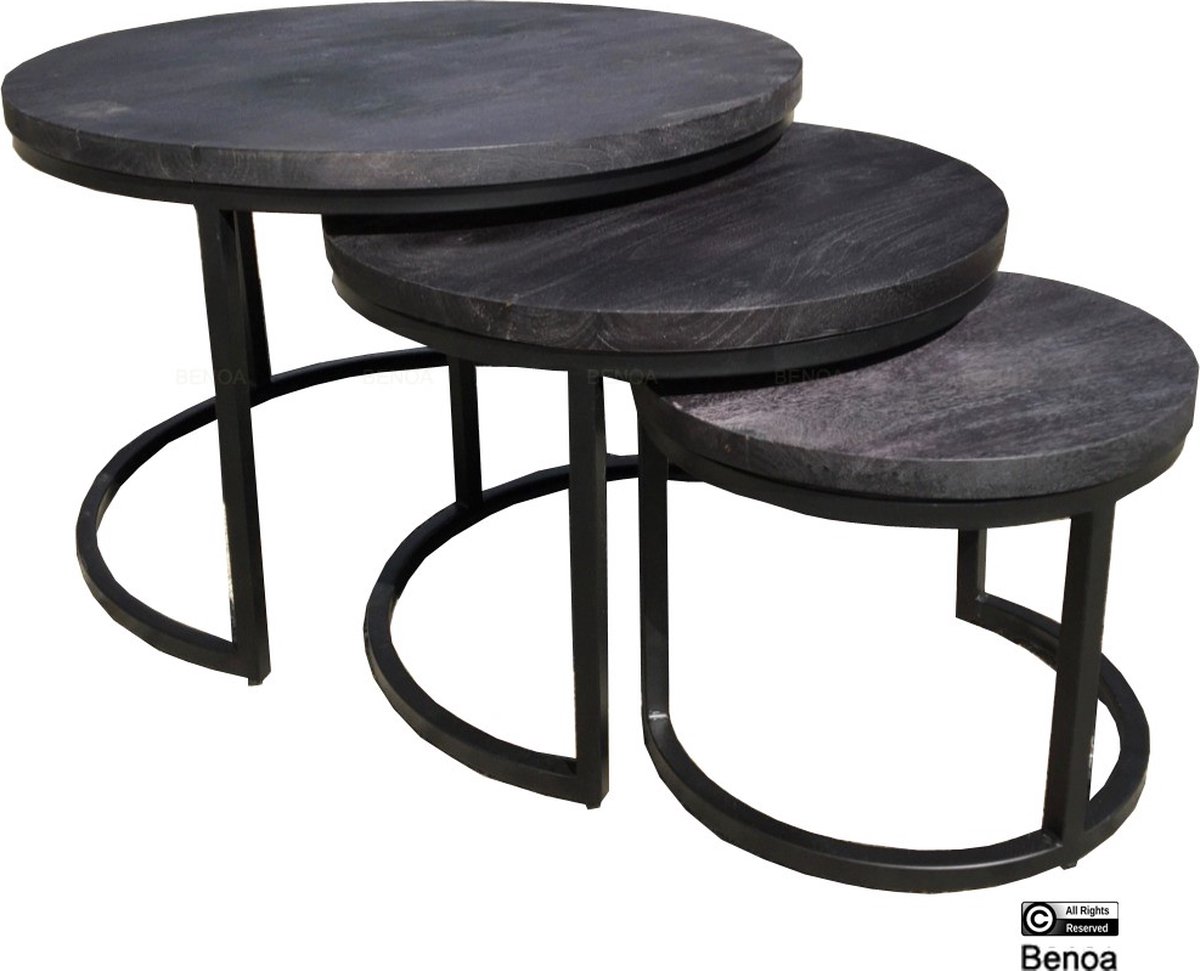 Salontafel Rylee Set van 3 - Zwart