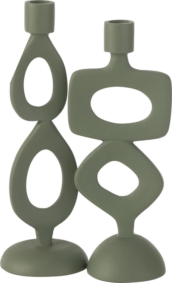 J-Line kaarshouder Ringen - aluminium - groen - 2 stuks