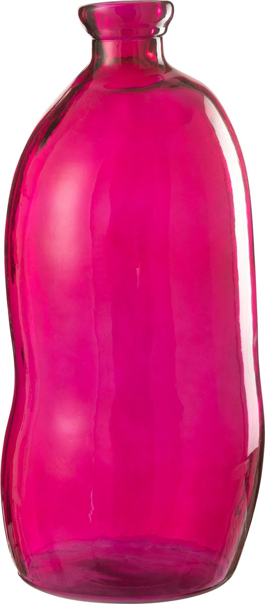 J-Line vaas Ovaal - glas - fuchsia - 73 cm hoog Roze