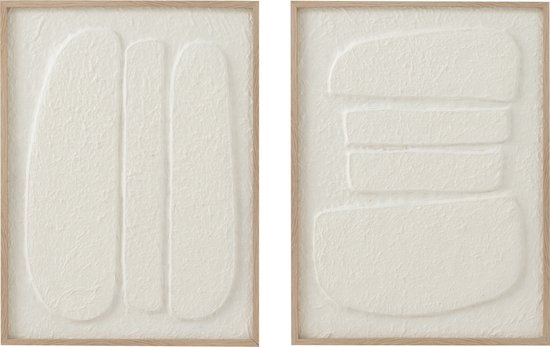 J-Line Tableau Cellules Papier Blanc Assortiment De 2