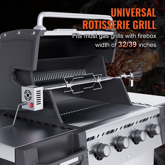 speenvarkensgrill lamsgrill 100,6 cm, 12 kg RVS rotisserie spit braadgrill 9 W, lamsgrill BBQ grill grillwagen barbecue, grote spitgrill geschikt voor kalkoen, ham, etc. van FAVILLA BBQ — afbeelding 4