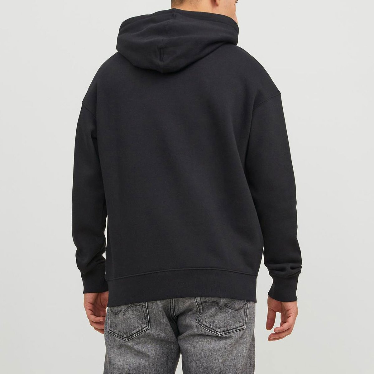 JACK & JONES Star jj sweat hood regular fit - heren hoodie katoenmengsel met capuchon - zwart — afbeelding 11