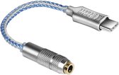 DrPhone AudioBoost C-Link – Hoofdtelefoon Versterker – Ondersteunt DAC - Type C naar 3.5mm – Zilver/Blauw