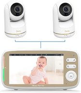 Zevio Babyfoon met Twee Camera's - Baby Monitor - Babyfoon met Camera - 5 Inch HD Scherm - Bestverkocht