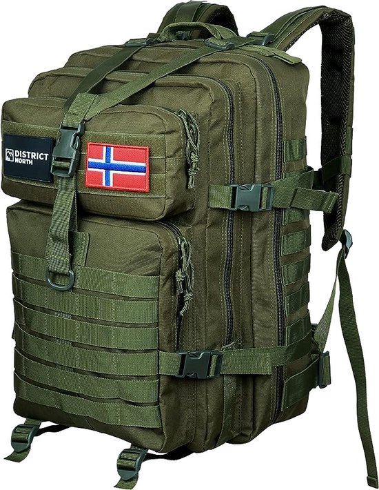 Sac à Dos Tactique Militaire CINGHI LUSSO – 45L, Nylon Oxford, Imperméable, MOLLE, Ergonomique – Pour Randonnée, Camping, Voyage