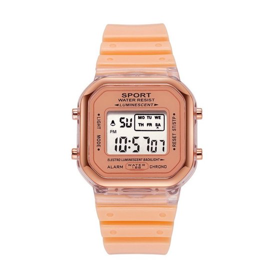 Color Digital Horloge - Oranje | Ø 36,5 mm | Siliconen | Fashion Favorite