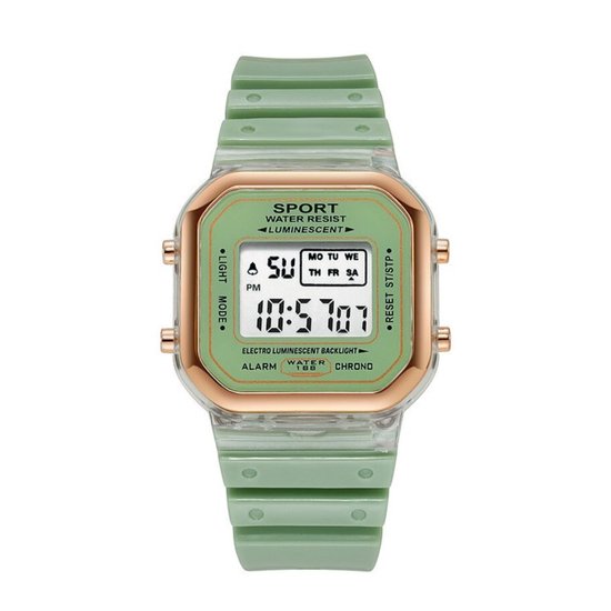 Color Digital Horloge - Groen | Ø 36,5 mm | Siliconen | Fashion Favorite