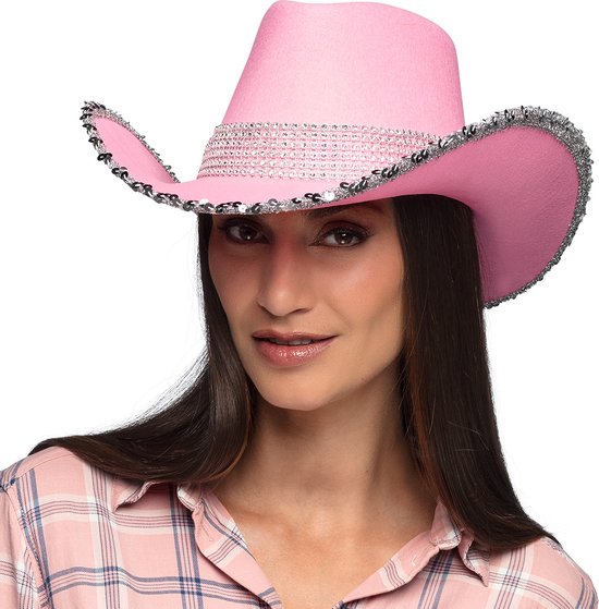 Boland - Hoed cowboy Spark roze - 58 - Volwassenen - Vrouwen - Cowboy - Indiaan