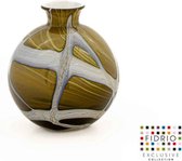 Design vaas BOLVASE WITH NECK - Fidrio TUNDRA - glas, mondgeblazen bloemenvaas - diameter 19 cm