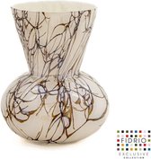 Design vaas Napoli - Fidrio LIGHTENING - glas, mondgeblazen bloemenvaas - hoogte 25 cm