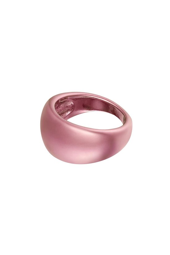 Ring - holografisch - Roze - Stainless Steel - Maat 16 -Yehwang