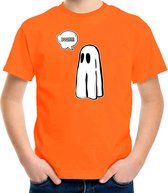 Bellatio Decorations halloween verkleed t-shirt voor kinderen - spook - oranje - geest themafeest 140/152