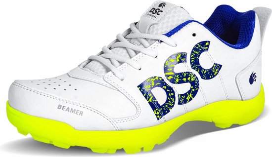 DSC Beamer Cricket Shoes for Mens & Boys (Yellow/White, Size: EU 42, UK 8, US 9) | Material-EVA, PVC | Stability during Running, Fielding & Batting | Lightweight | Durable & Breathable | Sustainable
