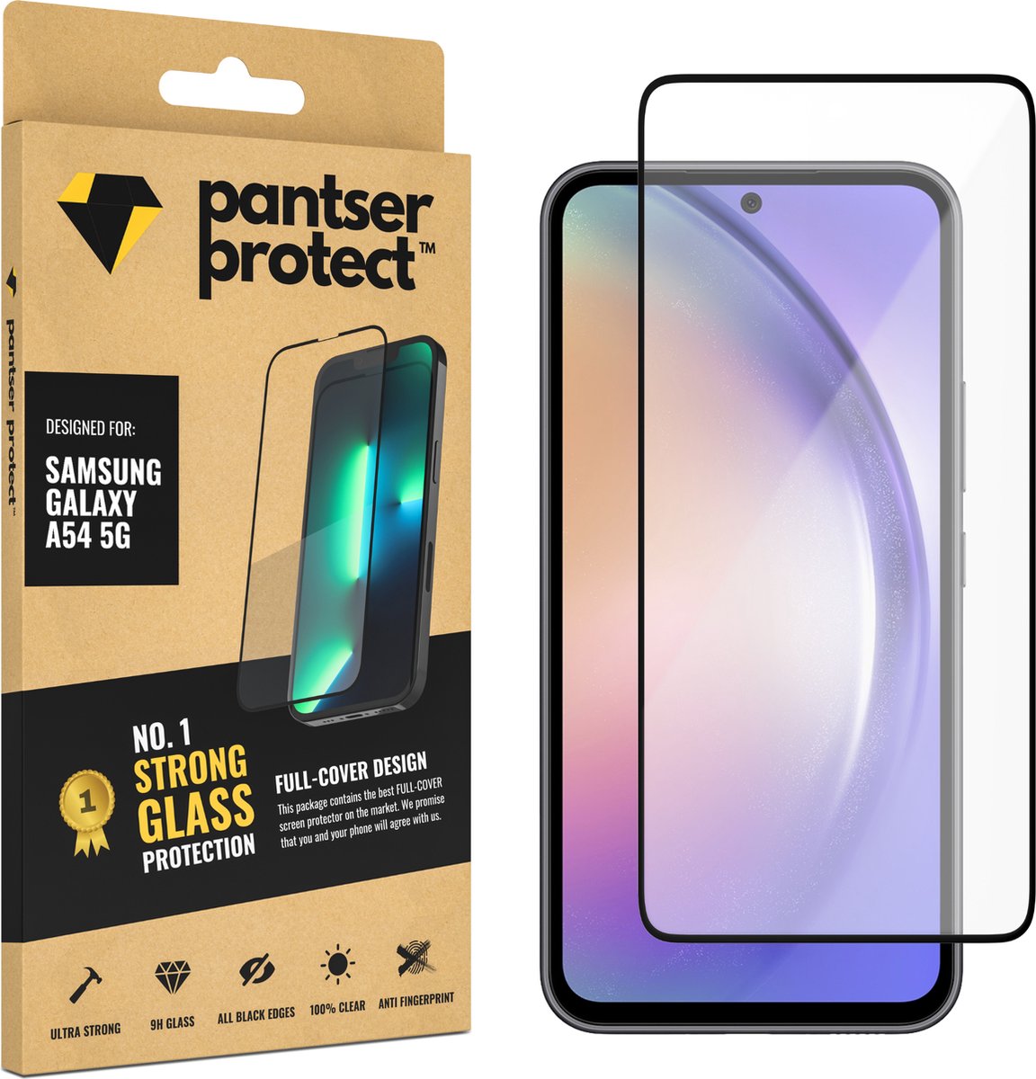 Pantser Protect™ Glass Screenprotector Geschikt voor Samsung Galaxy A54 5G - Case Friendly - Premium Pantserglas - Glazen Screen Protector