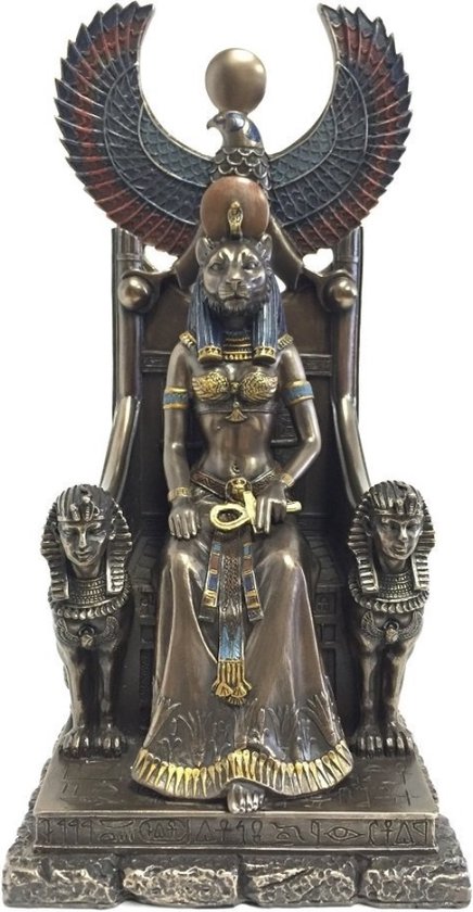 Veronese Design beeld - Sechmet Egyptische Godin van Genezing - (hxbxd) ca. 27cm x 13cm x 13cm