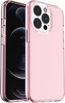 Hoesje TPU Back Cover Roze Transparant Geschikt voor Apple iPhone 15 Pro