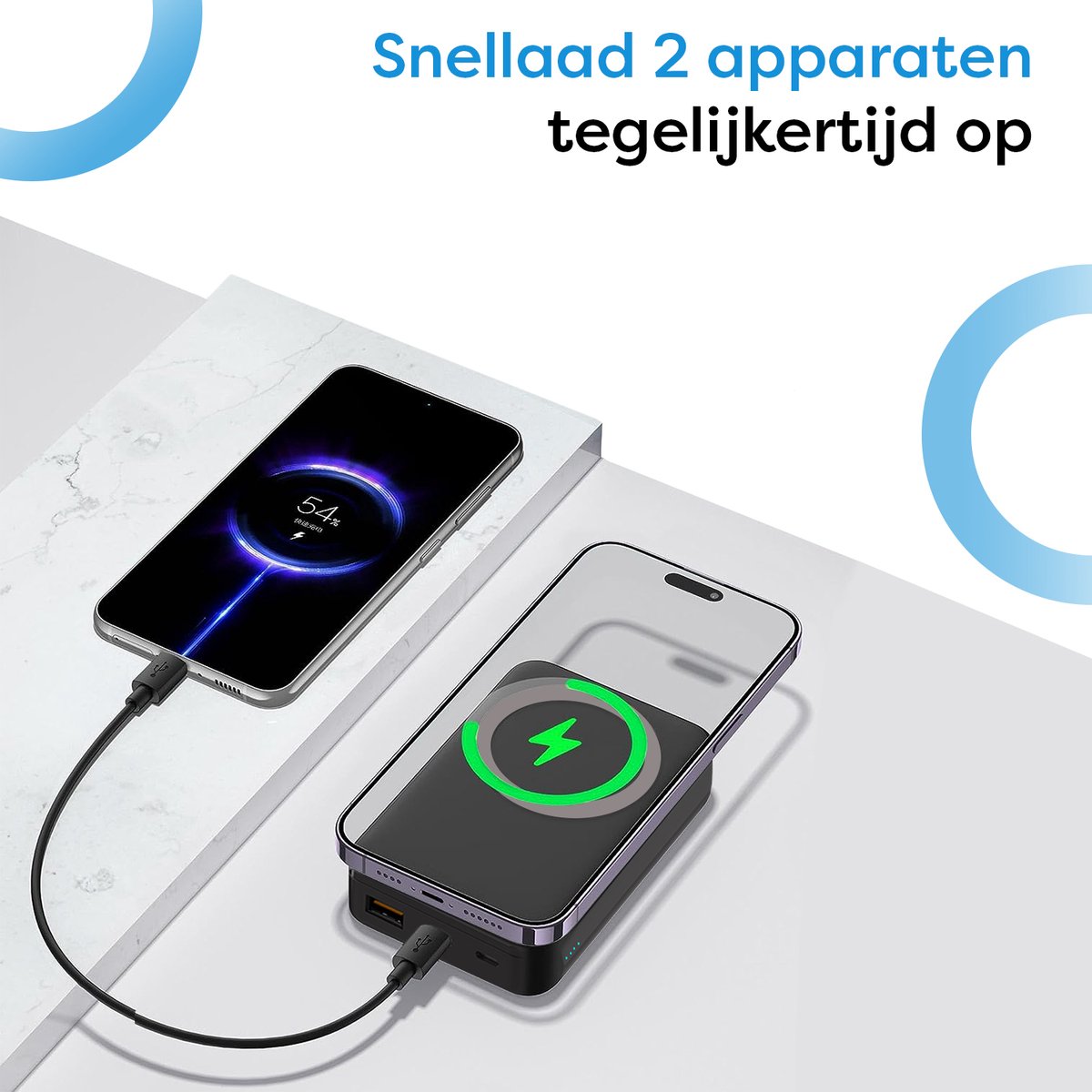Brand Republic ZINLY Draadloze Powerbank 10000 mAh Magnetisch - afbeelding 3