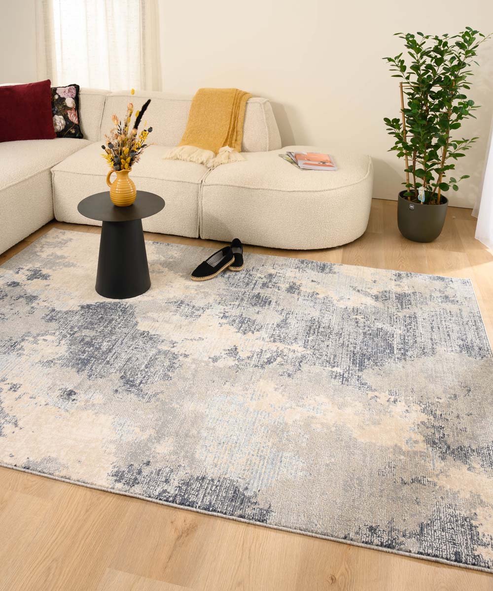Tapeso Vintage vloerkleed - Classic Doris grijs/blauw 80x150