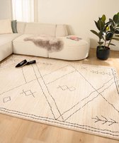 Bohemian vloerkleed - Fancy Tribe ivoor 120x170