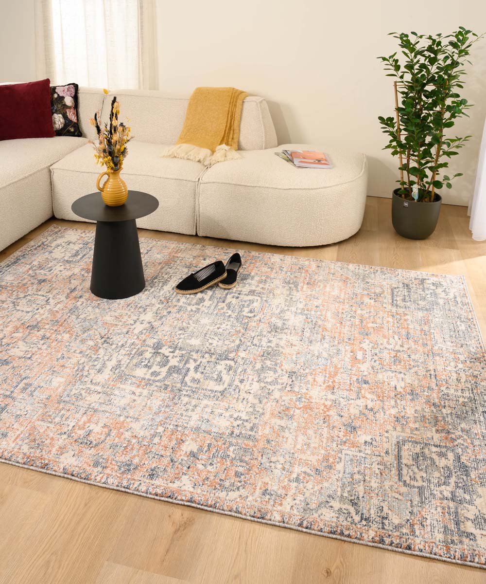 Tapeso Vintage vloerkleed - Classic Victor terracotta 80x150