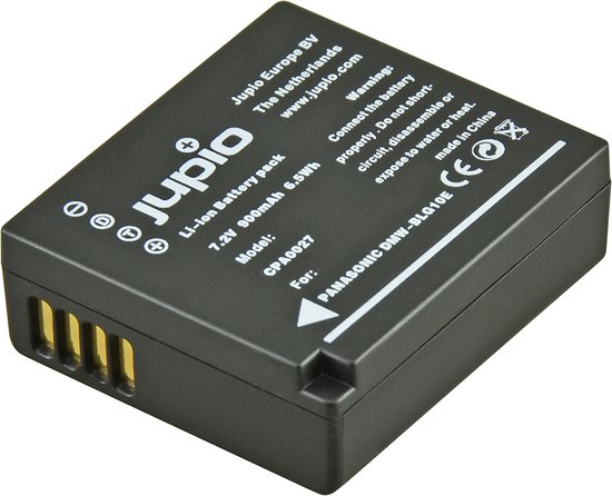 Jupio DMW-BLG10 camera accu 900mAh vervangt Panasonic DMW-BLG10 batterij betrouwbaar compact