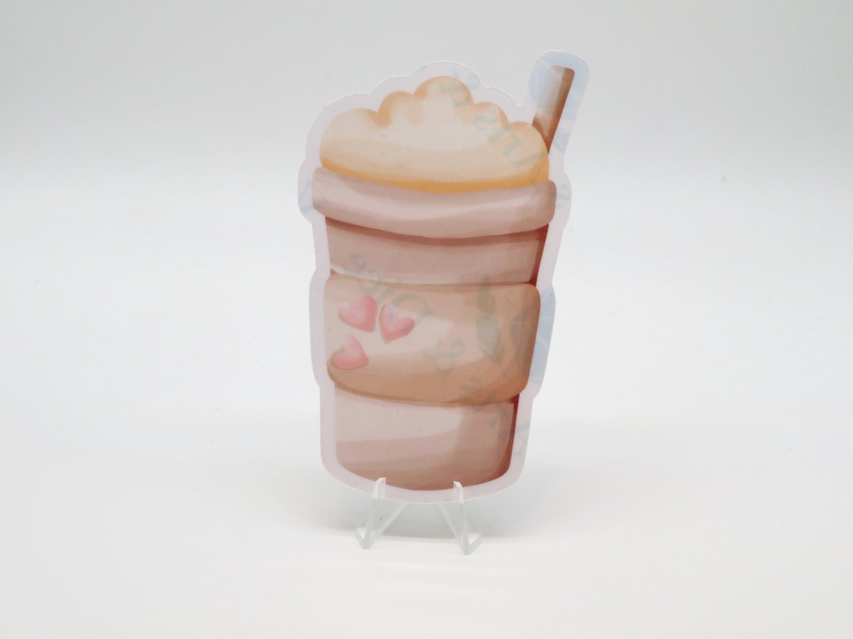 Extra Liefdevolle Frappuchino Sticker - Koffie met Liefde | Vera's Arts & Dice | Schattige Stickers - Handgemaakte Stickers | Journaling Bullet Journal Scrapbooking Leuke Laptop Telefoon | Loving Coffee