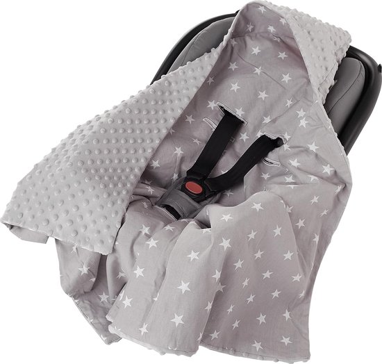 Wikkeldeken voor babyzitje, kinderwagen, knuffeldeken, 90 x 90 cm