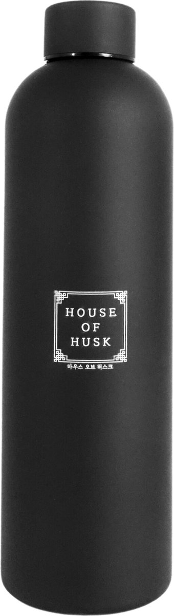 House of Husk Thermosfles Drinkfles - 750ml - Roestvrij Staal - Thermosbeker - Dubbele Isolatie - Draaidop - Mat Zwart