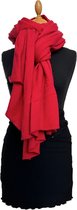 HIGHFIELD SHAWL GEBREID, GROTE LUXE OMSLAGDOEK ROOD, 90 X 210CM