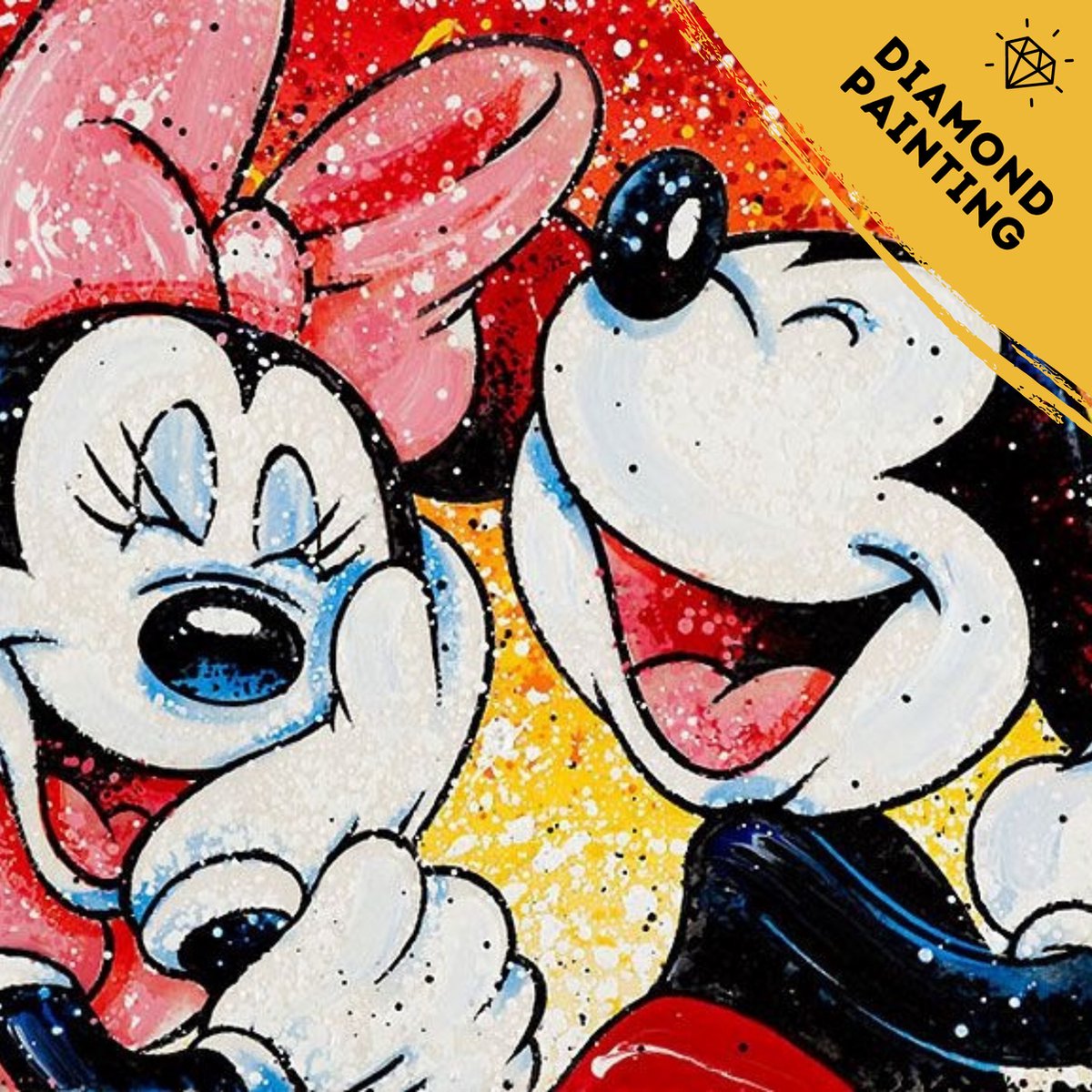 De Hobby Planeet Diamond Painting Mickey en Minnie 40x50cm - Diamond Painting Volwassenen - Kinderen