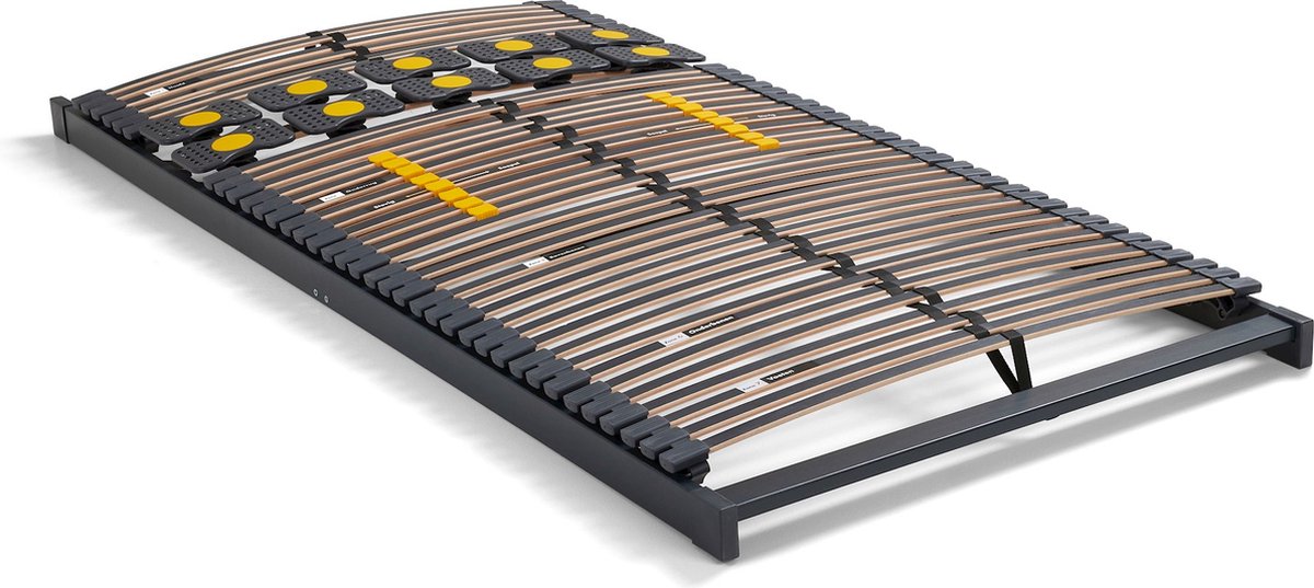 Beter Bed Bossflex 600 Deluxe Lattenbodem 70 x 200 cm - Bedbodem - Vlak - Max. 120kg - Antraciet/Geel