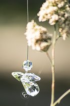 Geluksengel mini vervaardigd van Asfour Silverkristallen Helder . ( Raamkristal , Raamhanger , Bescherm engel , Engel )