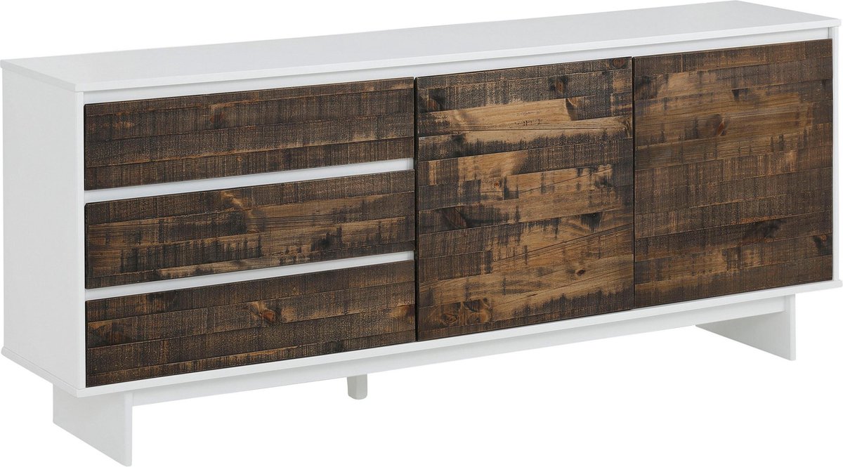 Notio Living Morgan-Dressoir - 2-deurs 3-laden - Grenen Wit