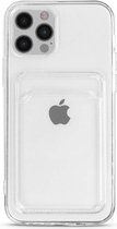 Smartphonica iPhone 12 Pro Max siliconen hoesje met pashouder - Transparant / Back Cover geschikt voor Apple iPhone 12 Pro Max