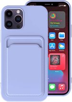 siliconen hoesje Smartphonica iPhone 13 Pro Max avec porte-carte - Violet / Back Cover