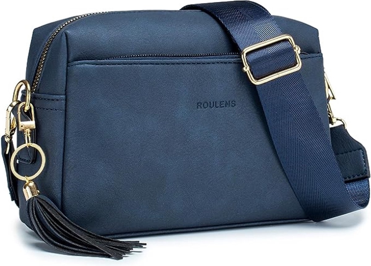 Sac à Bandoulière Femme 3 Compartiments - Cuir Synthétique, Sangle Réglable, Dimensions 23x6x16 Cm, Idéal Pour Shopping, Voyage, Quotidien
