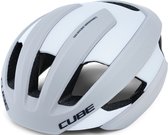 CUBE Casque de cyclisme Heron - Casque de vélo de route - MIPS - 9 trous d'aération - Ajustable - EPS triple in-mold - Blanc mat/gris - 52-57 cm - M