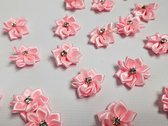 BamBella® - Strass stenen applicatie -10 stuks roos roze glitter plaatje knutselen scrapbook