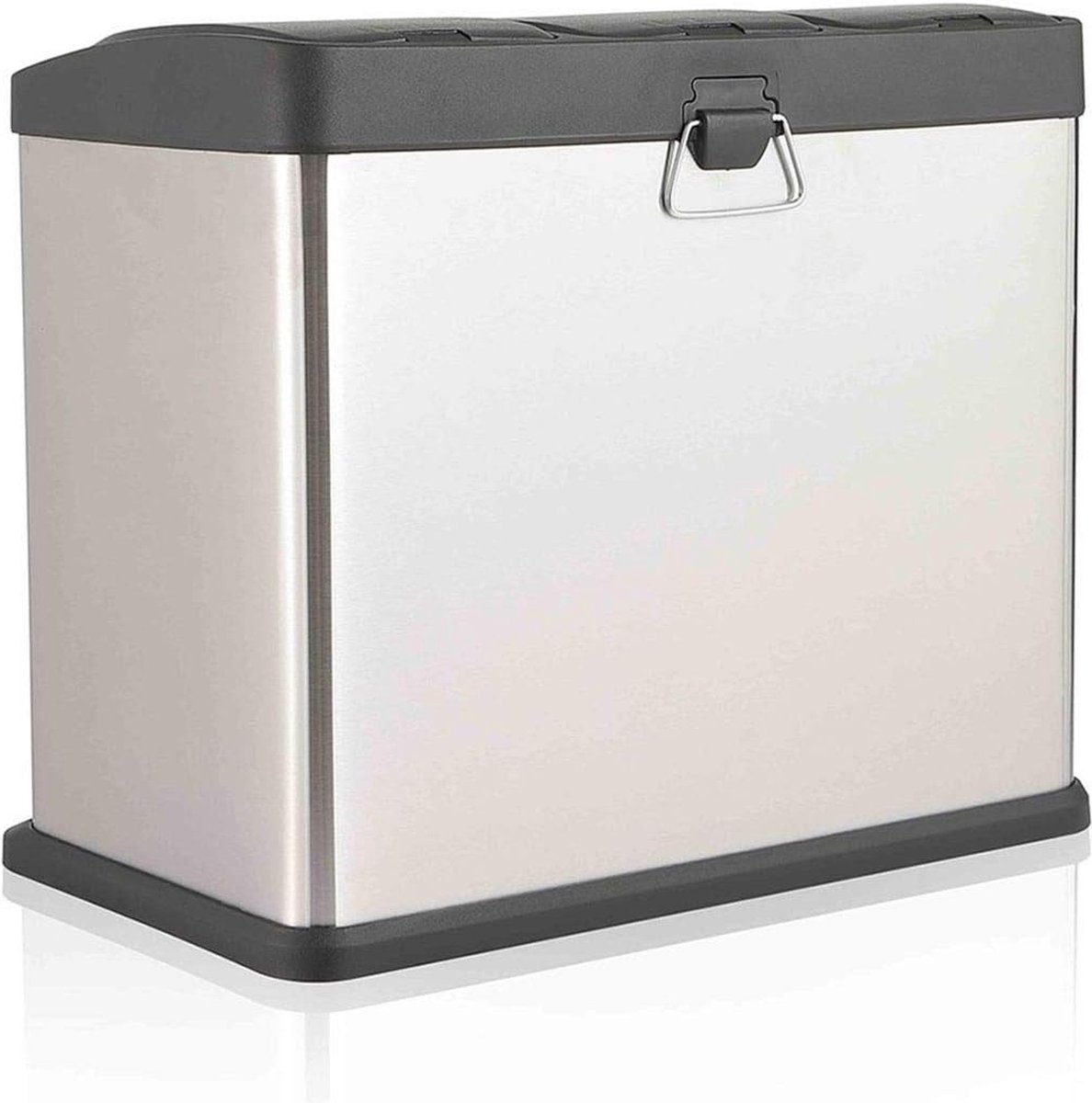 Jago - Afvalbak - 60 Liter met 3 Vakken voor in de Keuken - RVS met Binnenemmer Jago - Afvalbak - 60 Liter met 3 Vakken voor in de Keuken - RVS met Binnenemmer