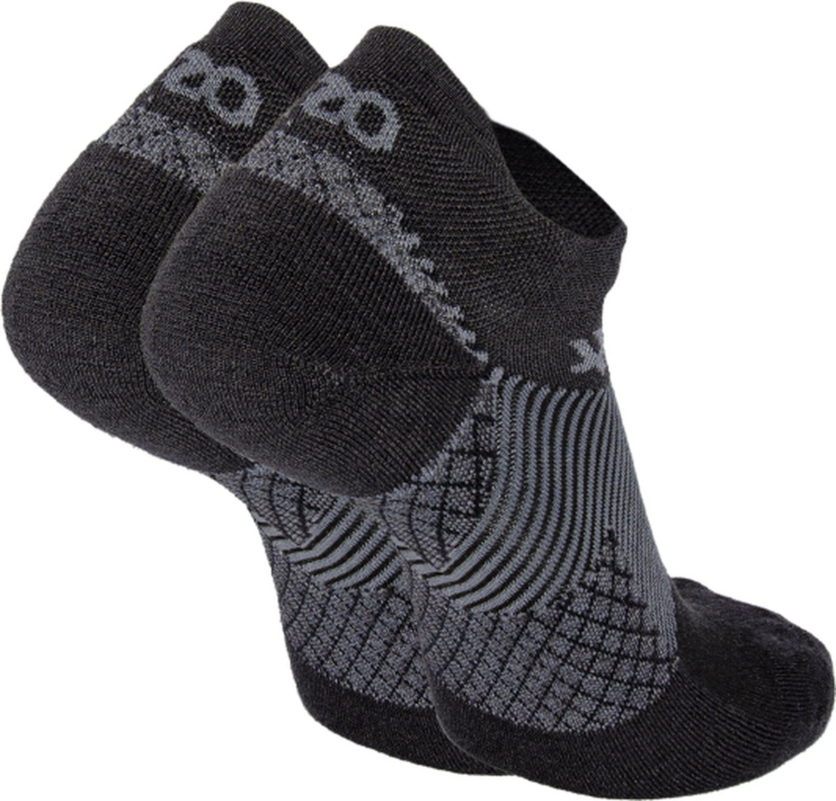 OS1st FS4 fasciitis plantaris compressie sneakersokken merinowol maat XL (48+) – zwart – hielspoor – vermoeide voeten – pijn onder de voetboog – hielpijn – temperatuurregulerend – ademend – vochtregulerend – compressie – naadloos – antibacterieel