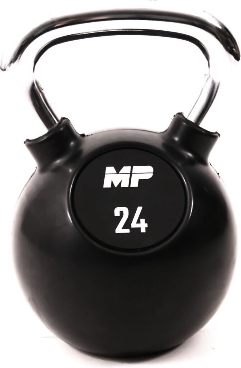 Muscle Power Rubberen Kettlebell - Zwart - 24 kg