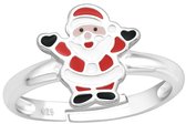 Joy|S - Zilveren kerst ring verstelbaar - kerstman - kinderring