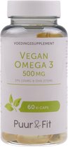 Vegan Omega 3 500mg DHA375mg/EPA125mg | Puur&Fit - 60 softgels