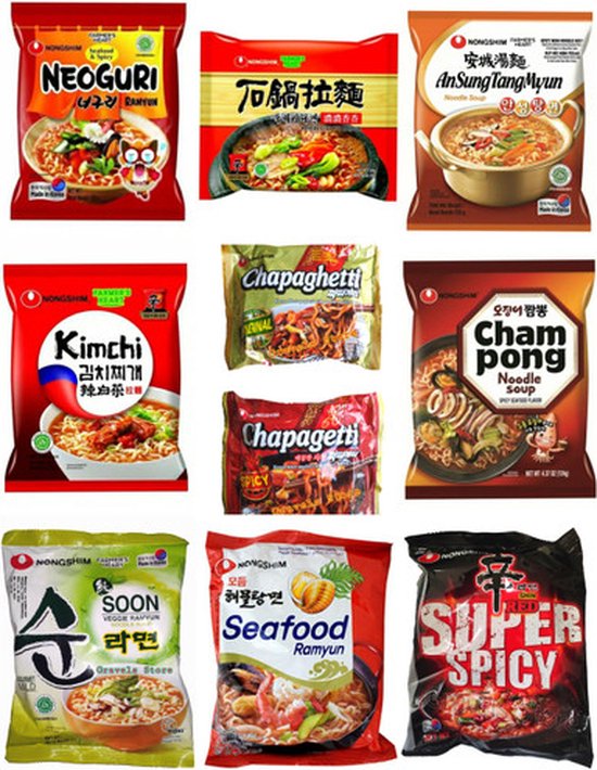 K- Fenêtres Premium Korean Food Lovers Box - Mix de nouilles coréennes Box-20 pcs